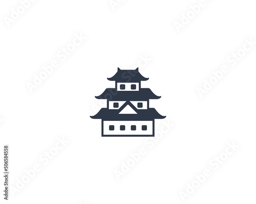 Japanese Castle vector flat emoticon. Isolated Fortress illustration. Japanese Castle icon