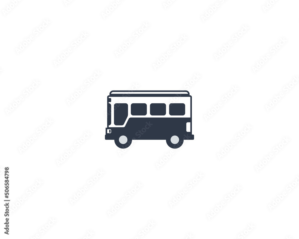 Bus vector flat emoticon. Isolated Bus illustration. Bus icon