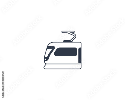 Light Rail vector flat emoticon. Isolated Light Rail illustration. Light Rail icon