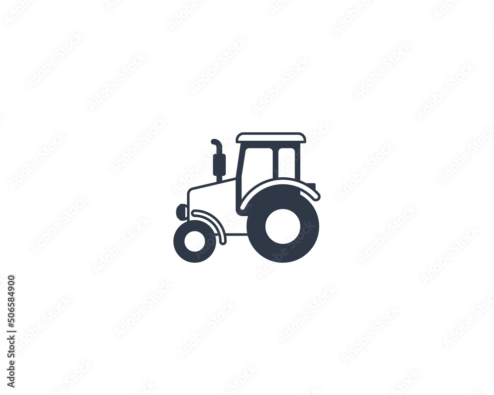 Tractor vector flat emoticon. Isolated Farm illustration. Farming icon Tractor vector flat emoticon. Isolated Farm illustration. Farming icon