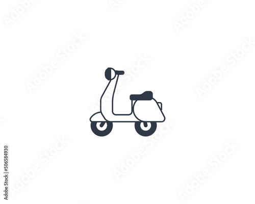 Motor Scooter vector flat emoticon. Isolated Motor Bike illustration. Motor Cycle icon