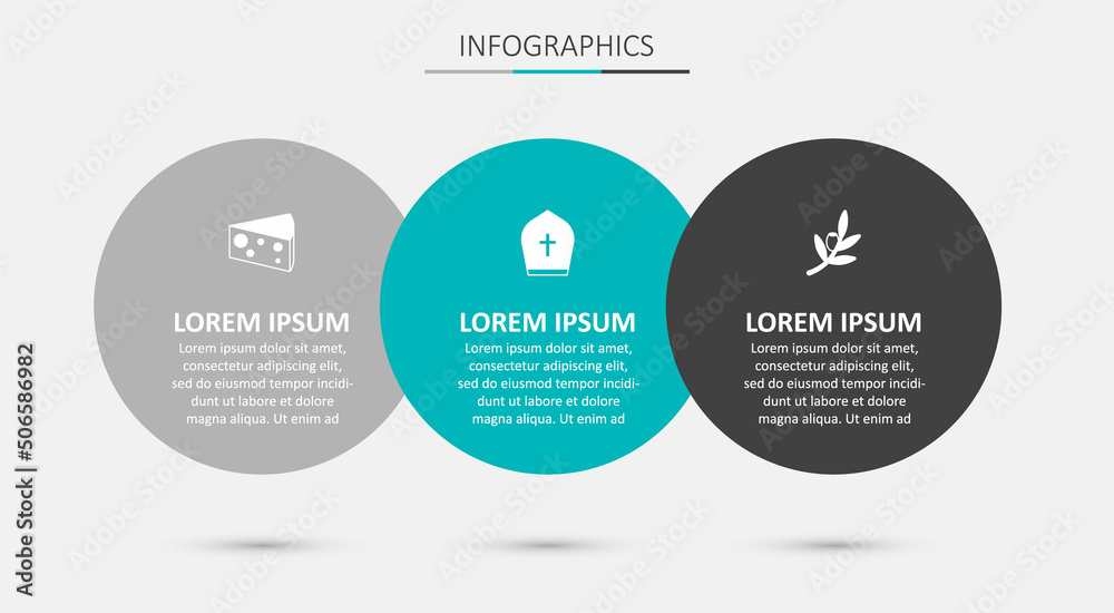 Set Pope hat, Cheese and Olives branch. Business infographic template. Vector Set Pope hat, Cheese and Olives branch. Business infographic template. Vector