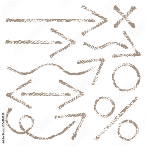 Set Braune Taue Pfeile Prozentzeichen Stempel