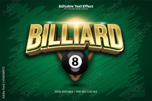 Billard editable text effect in modern trend style photo