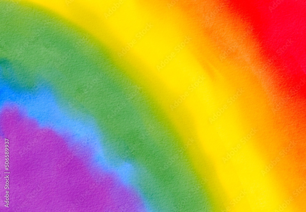 Rainbow watercolor  brush style background.LGBT  Pride month texture concept.