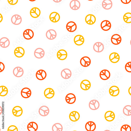 Colorful peace sign seamless pattern.