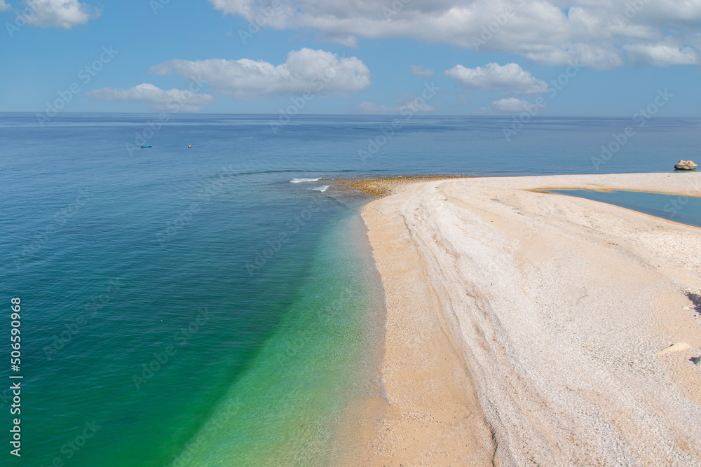 Muscat, Oman - along the highway between Muscat and Sur, Oman displays dozens of wonderful beaches, both sandy and rocky, with dunes or cliffs, and amazing green waters 