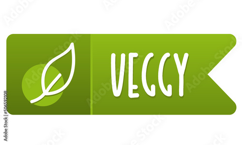 veggy button and leaf icon. healthy food badge. photo