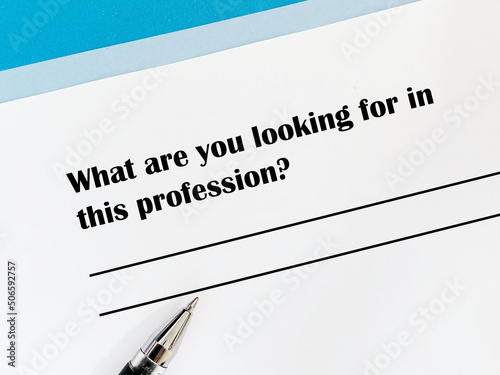 Question about profession
