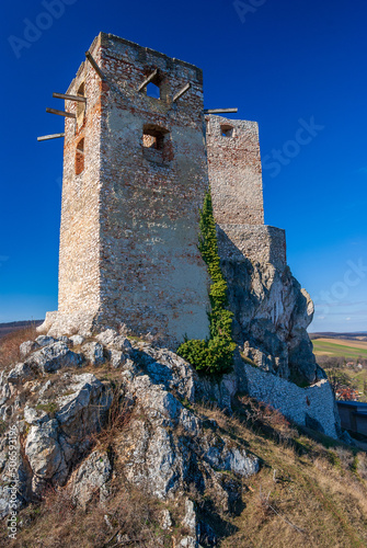 The Medieval Castle of Csesznek in Bakony Forest, Hungary photo