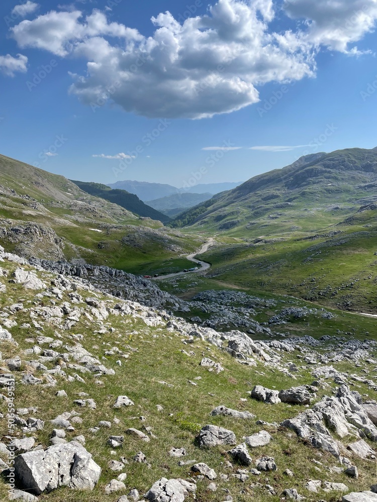 Obraz premium Bosnia and Herzegovina, Sarajevo - 22.05.2022: Mountain Bjelasnica. Natural landscape of one of most beautiful mountain in Bosnia and Herzegovina.