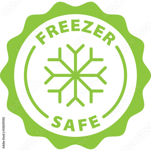 freezer safe green stamp outline badge icon label isolated vector on transparent background