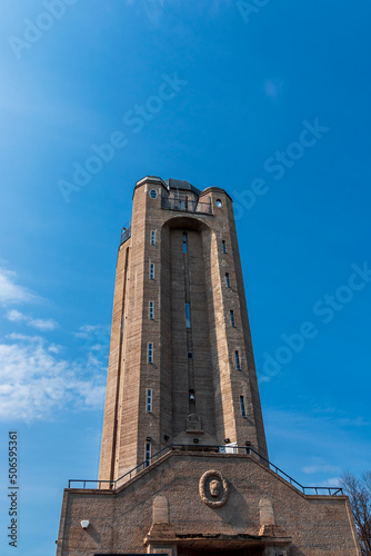 water tower in the "Prusy" fort. Nysa, Poland. Viewpoint on the "Prusy" fort and the city