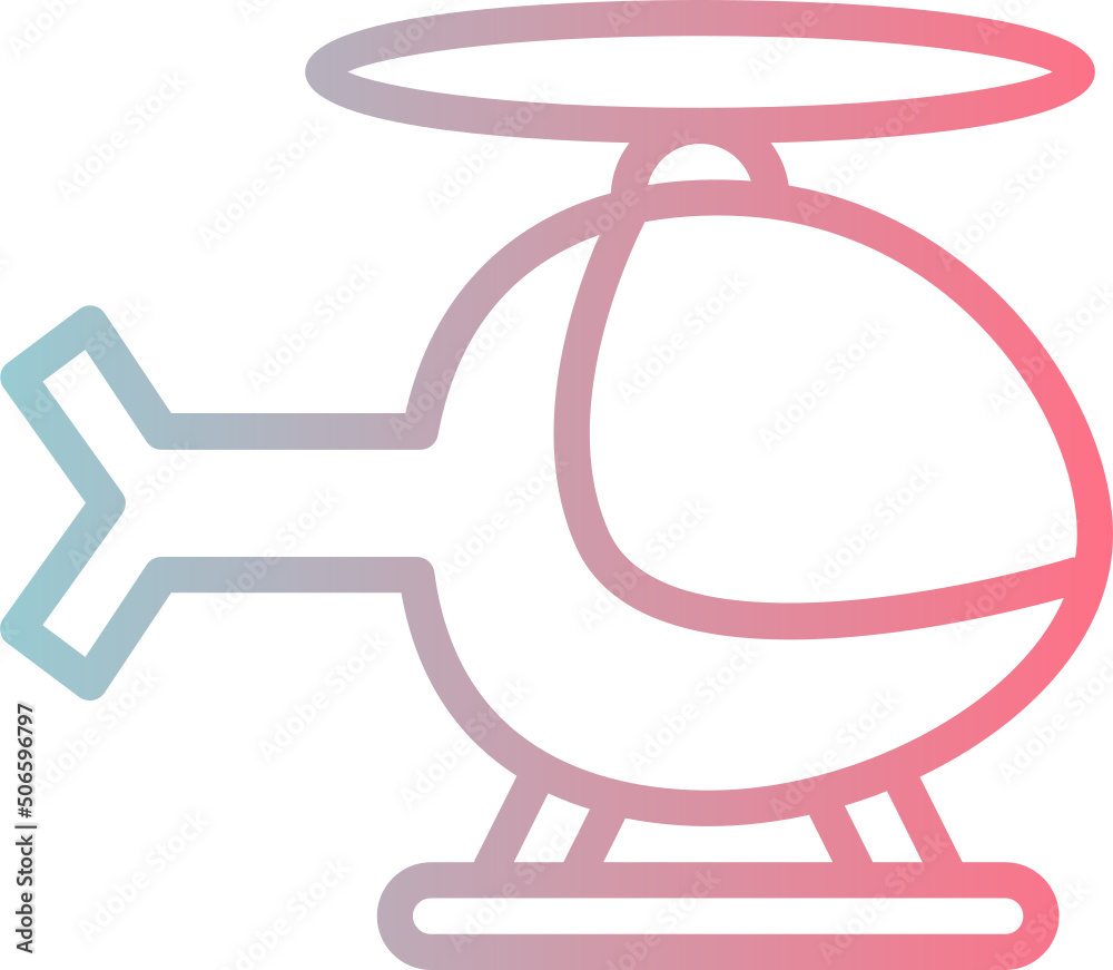 Helicopter outline gradient icon Helicopter outline gradient icon