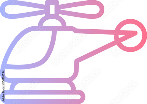 Helicopter outline gradient icon