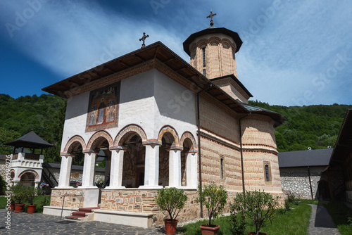Polovragi Monastery Church in Gorj, Romania. The Orthodox Church. photo