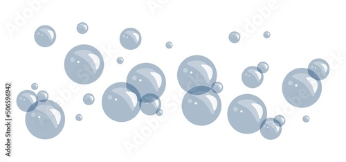 Soap foam and bubbles on transparent background. Vector illustration.	
