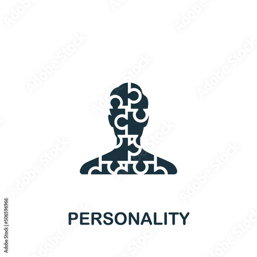 Personality icon. Monochrome simple Psychology icon for templates, web design and infographics