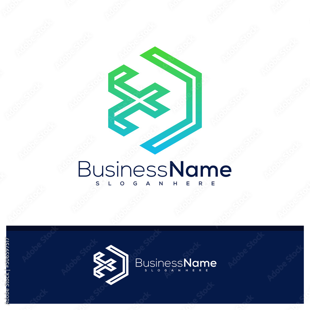 Letter F D logo design vector, Creative F D logo concepts template illustration.