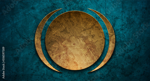 Dark blue and brown abstract grunge corporate background with circle. Vector design