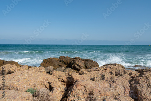 Rocky coastline Mediterranean sea Spain. © Иван Грабилин