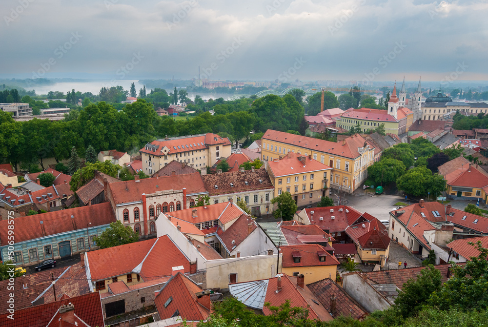Esztergom city with Danube River, Hungary