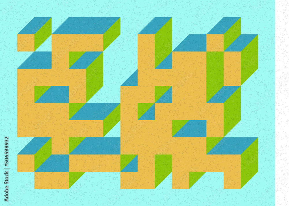 Implementation of Edward Zajec’s “Il Cubo” from 1971. Essentially a Truchet tile set of 8 tiles and rules for placement art illustration Implementation of Edward Zajec’s “Il Cubo” from 1971. Essentially a Truchet tile set of 8 tiles and rules for placement art illustration