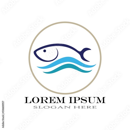 Fish logo design illustration template icon vector