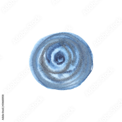 Abstract creative stain blue and grey color watercolor isolated. Watercolor hand drawn texture for backgrounds