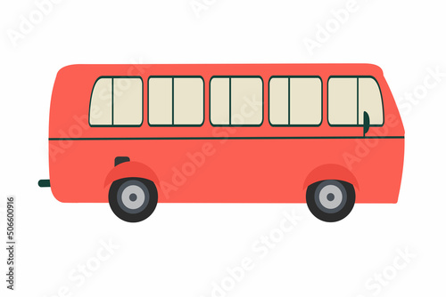 Vector flat public bus design. City Bus Vector Illustration In Modern Flat Style