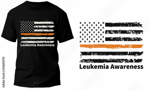 Leukemia Awareness USA Flag T Shirt Design