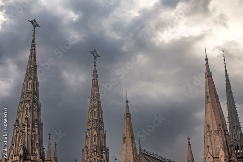 Cathedral spires in the rain © Edi
