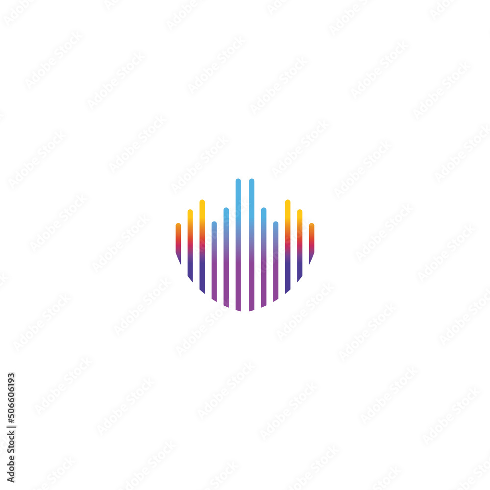 music equalizer logo color line illustration building design vector