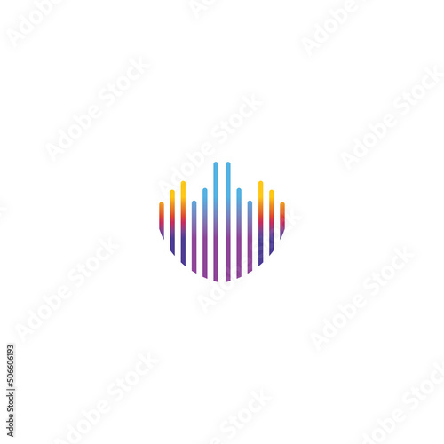 music equalizer logo color line illustration building design vector