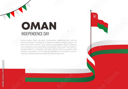 Oman independence day background with oman flag for national celebration on November 18. photo