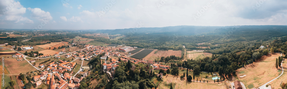 Panoramic view of scenic countryside in Italy