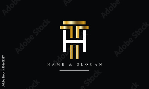 TH, HT, T, H abstract letters logo monogram
