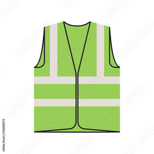 Reflective vest and safety vest flat vector illustration. 
