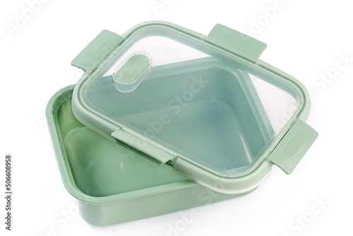 Fotografie, Tablou Empty food storage container with partly removed transparent lid