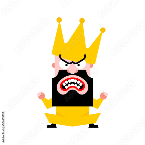 Small evil king. The ferocious dwarf screams. low KING Shouts and stamps his feet.
