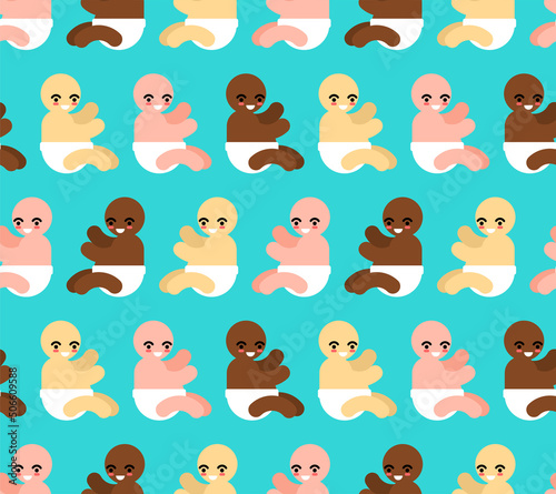 Little baby pattern seamless. little kid background. small children texture