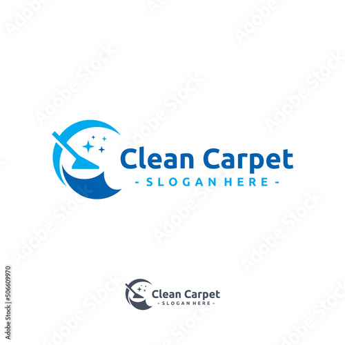 Letter C and clean carpet logo vector. Interiors cleaning service business logo template design concept.
