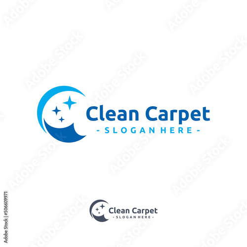 Letter C and clean carpet logo vector. Interiors cleaning service business logo template design concept.