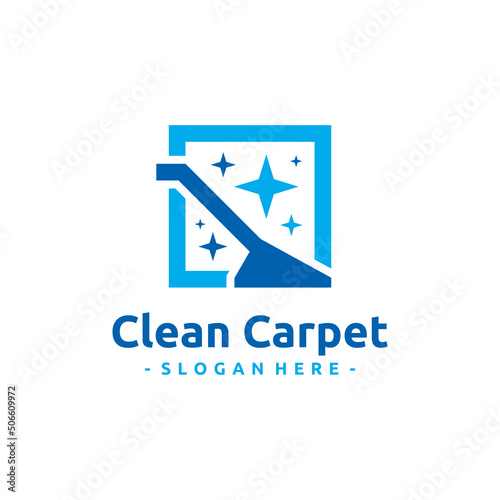 Clean carpet logo vector. Interiors cleaning service business logo template design concept.