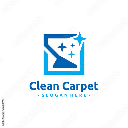 Clean carpet logo vector. Interiors cleaning service business logo template design concept.