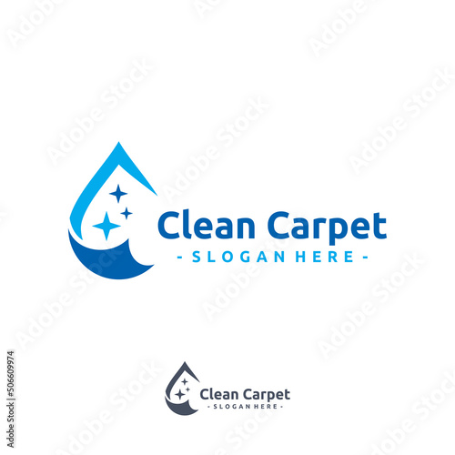 Clean carpet logo vector. Interiors cleaning service business logo template design concept.