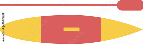 Beach Accessories for relax in water. Vector items for vacation and free time. Sup for river, lake, sea. Simple flat illustration.