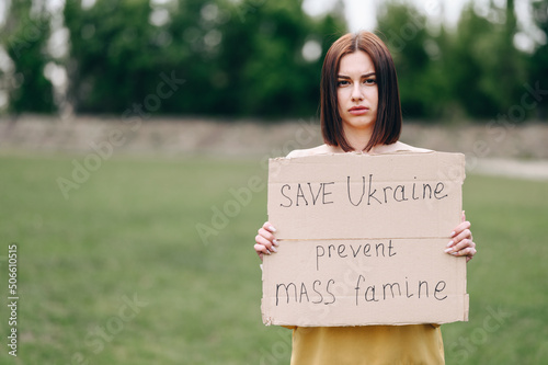 Sad-faced girl asks world for help to save Ukraine to stop mass famine