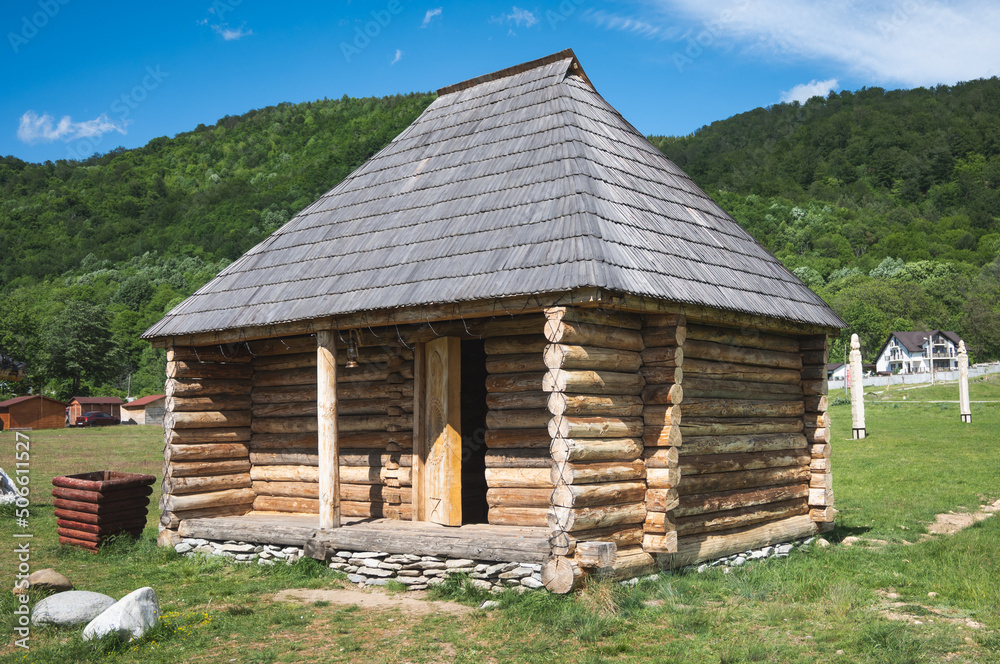 Wooden house. Small traditional Dacian house. Wooden house. Small traditional Dacian house.