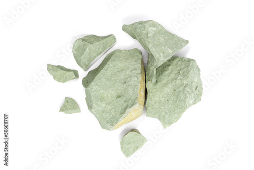 Green cosmetic clay in pieces
